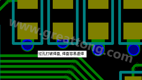 PCB設(shè)計(jì)案例分析：過孔破焊盤，造成SMT虛焊