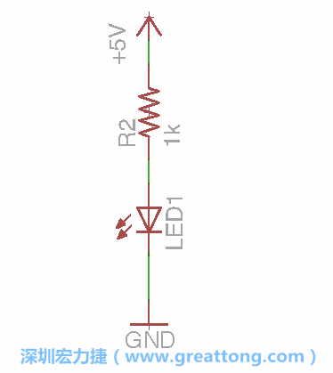 如圖所示放置一個(gè)開(kāi)關(guān)（switch）、10K電阻器（10k resistor）和0.1μF的電容（0.1μF capacitor），并把開(kāi)關(guān)的一端連到接地端上。