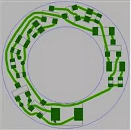 圖6：PCB布線例子：(a)拓?fù)涫阶詣硬季€器(完成了100%導(dǎo)線的布線)；